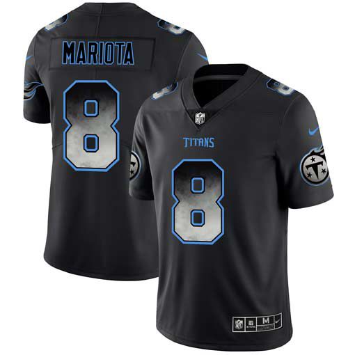 Men Tennessee Titans 8 Mariota Nike Teams Black Smoke Fashion Limited NFL Jerseys